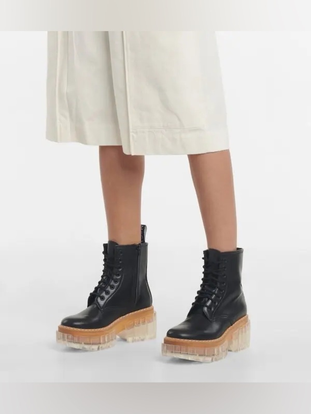 Stella McCartney Black Emilie Combat Boots - Picture 4 of 9